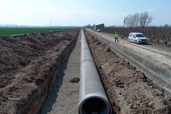 Prefabricados Delta ha sido adjudicataria del suministro de la tubería principal de la zona regable de las vegas del bajo Valdavia (Palencia)