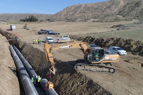 Prefabricados Delta ha suministrado la tubería de hormigón con camisa de chapa para comunidad regantes de Lasesa, en Sariñena (Huesca)